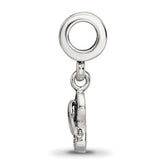 Sterling Silver 925 Flip Flop Dangle Bead with Antiqued Finish